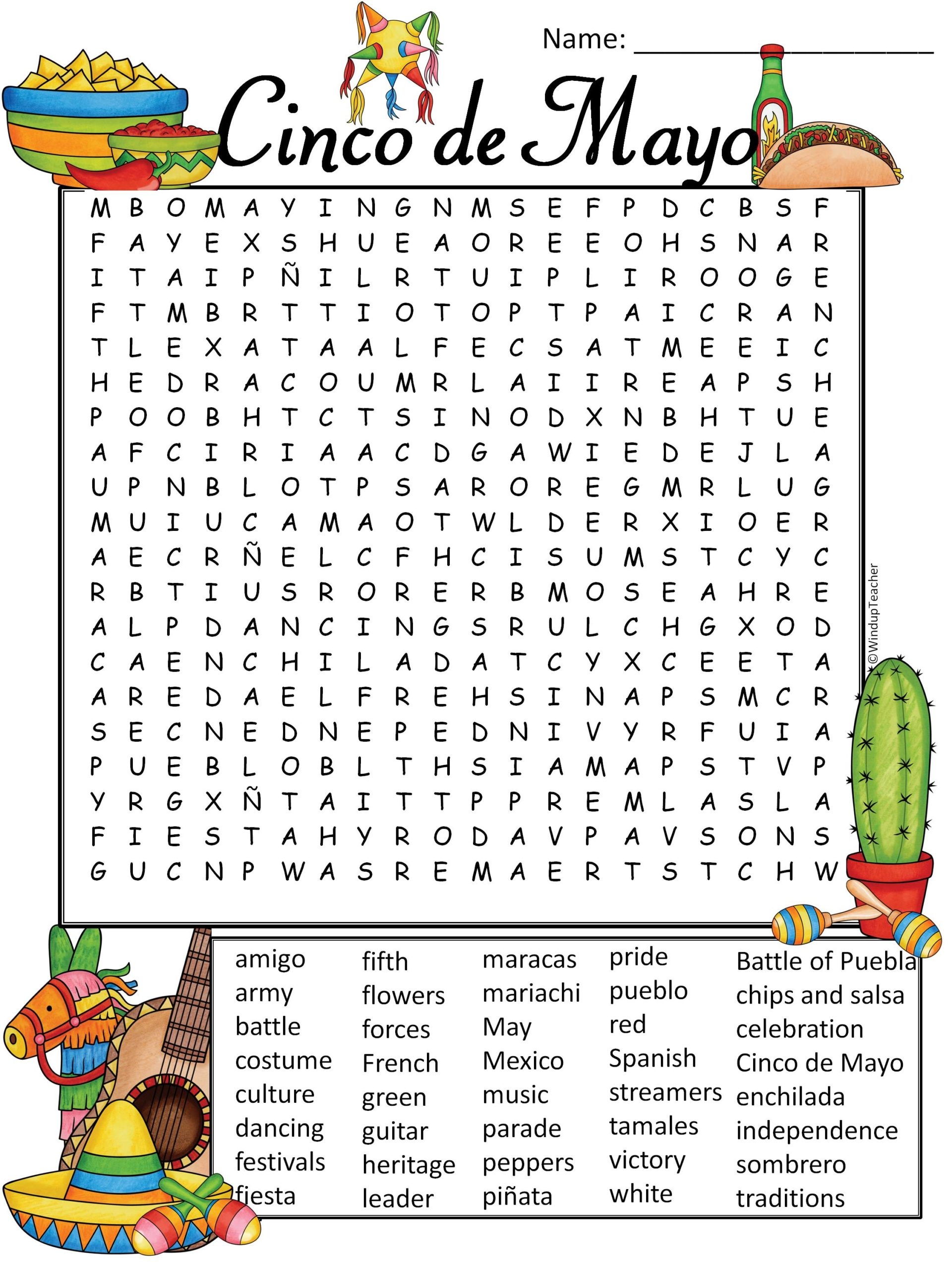 Free Printable Word Search For 5th Grade