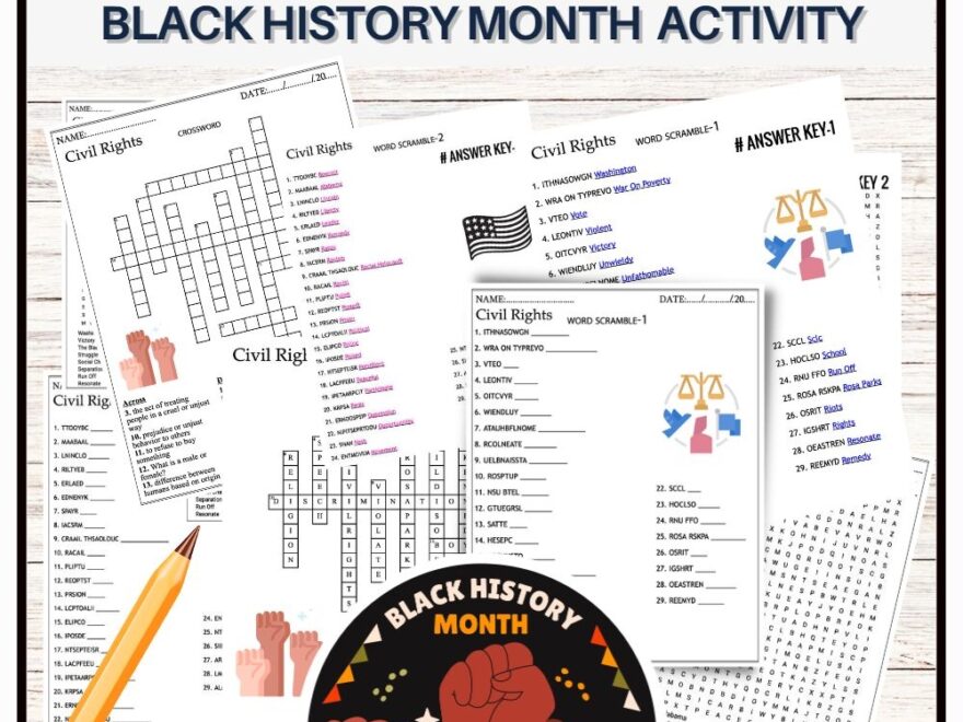 Civil Rights Games Worksheets Black History Month Activity Made By Teachers