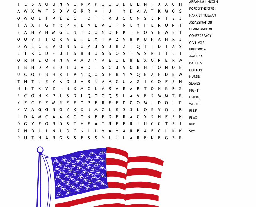 Civil War Word Search WordMint