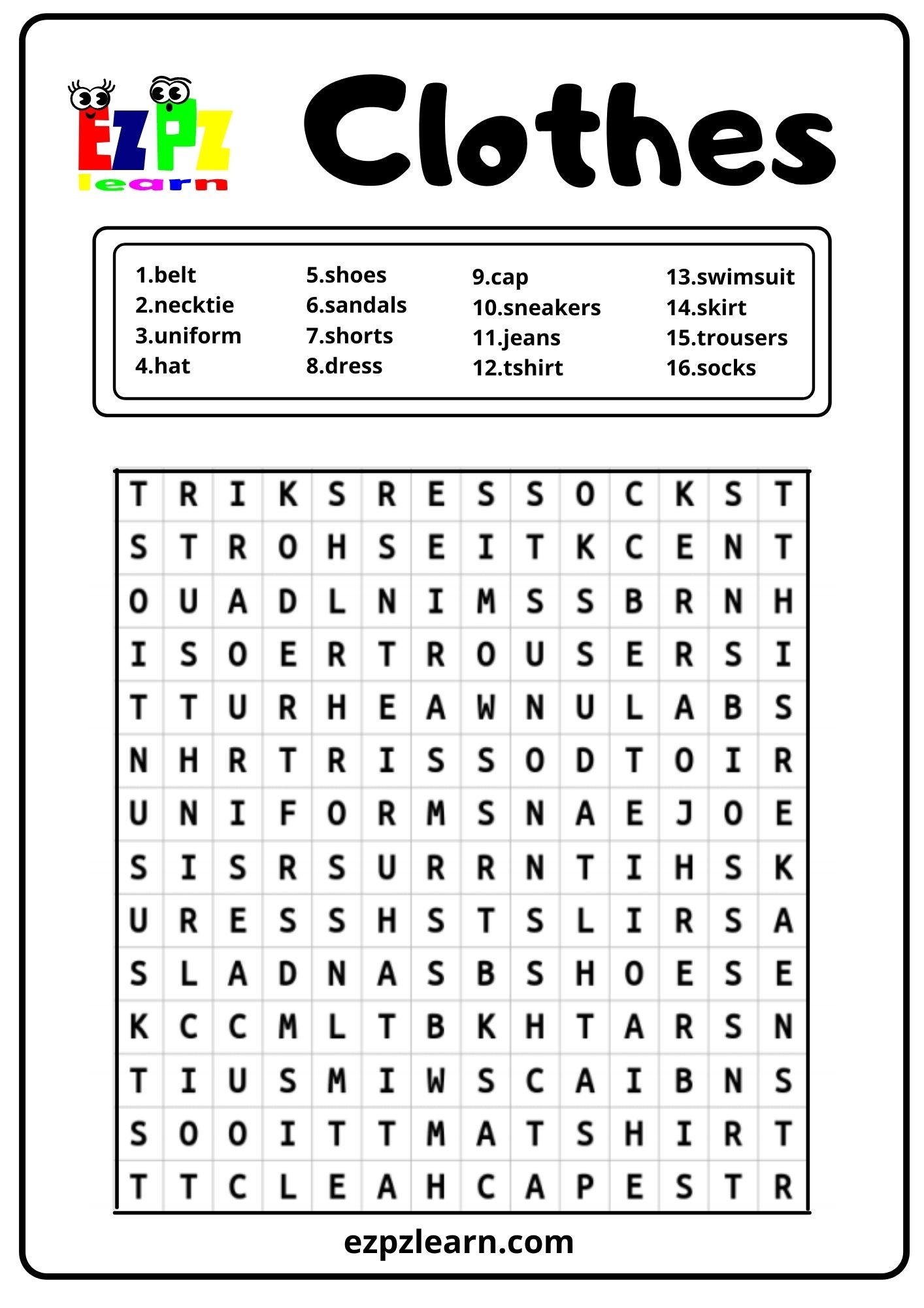 Create Word Search Puzzles Printable