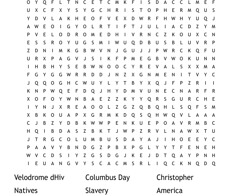 Columbus Day Word Search WordMint