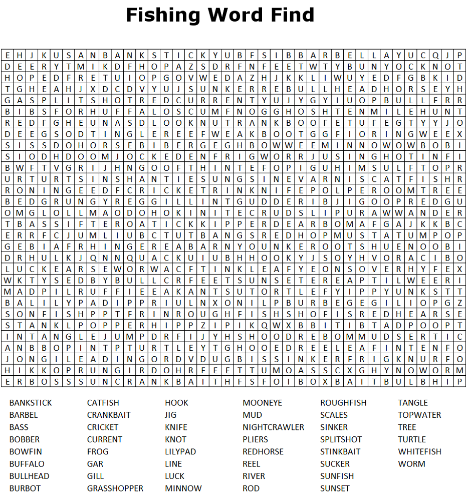 Complex Word Search Printable