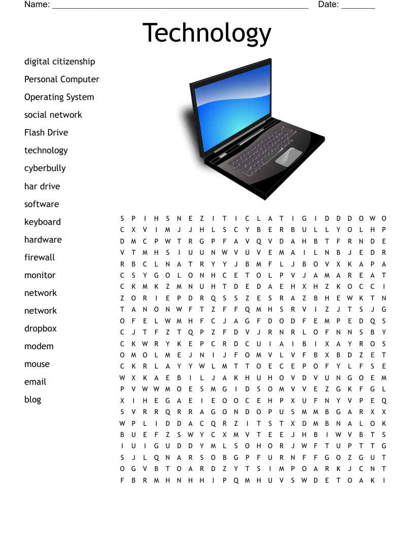 Computer Parts Word Search WordMint