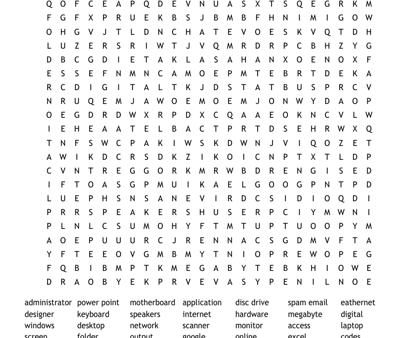 Computer Word Search WordMint