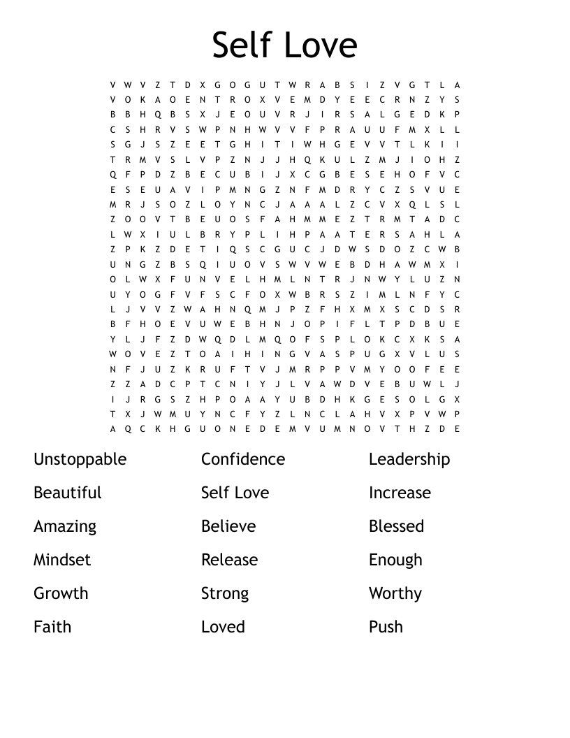 Contentment Word Search WordMint