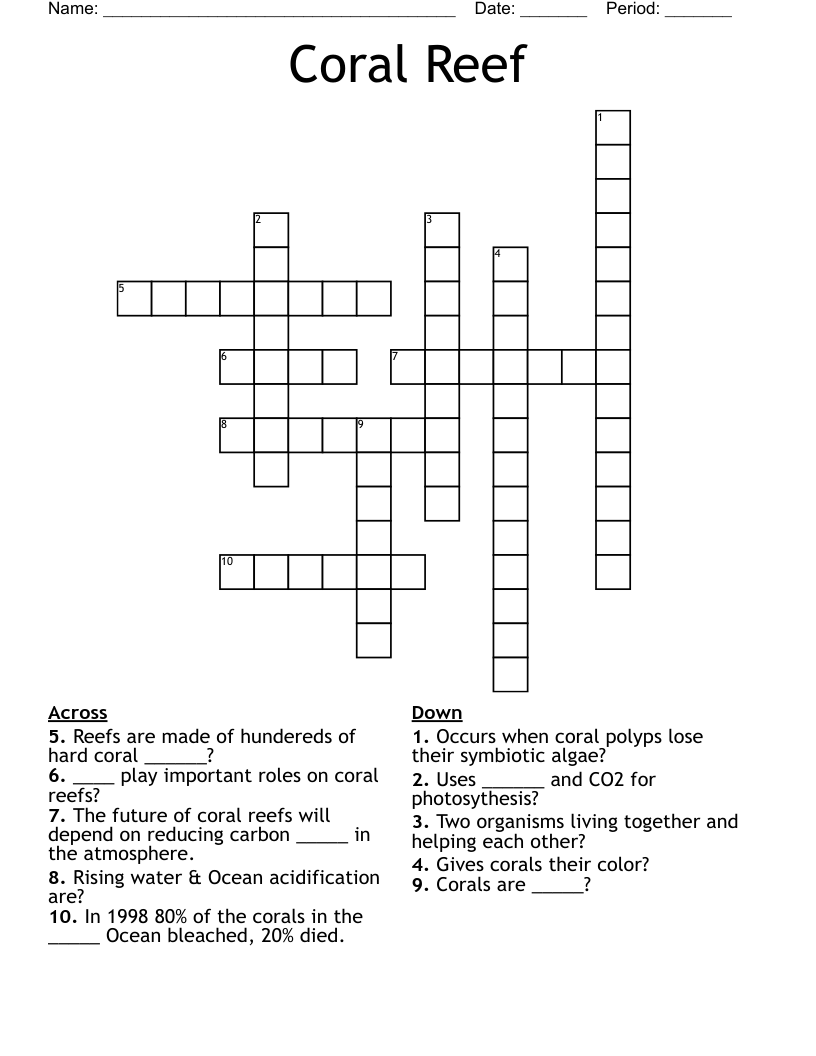 Coral Reef Word Search Printable