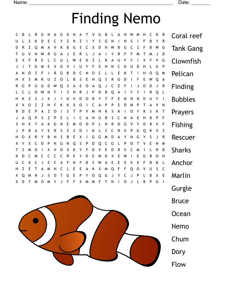 Coral Reef Word Search WordMint