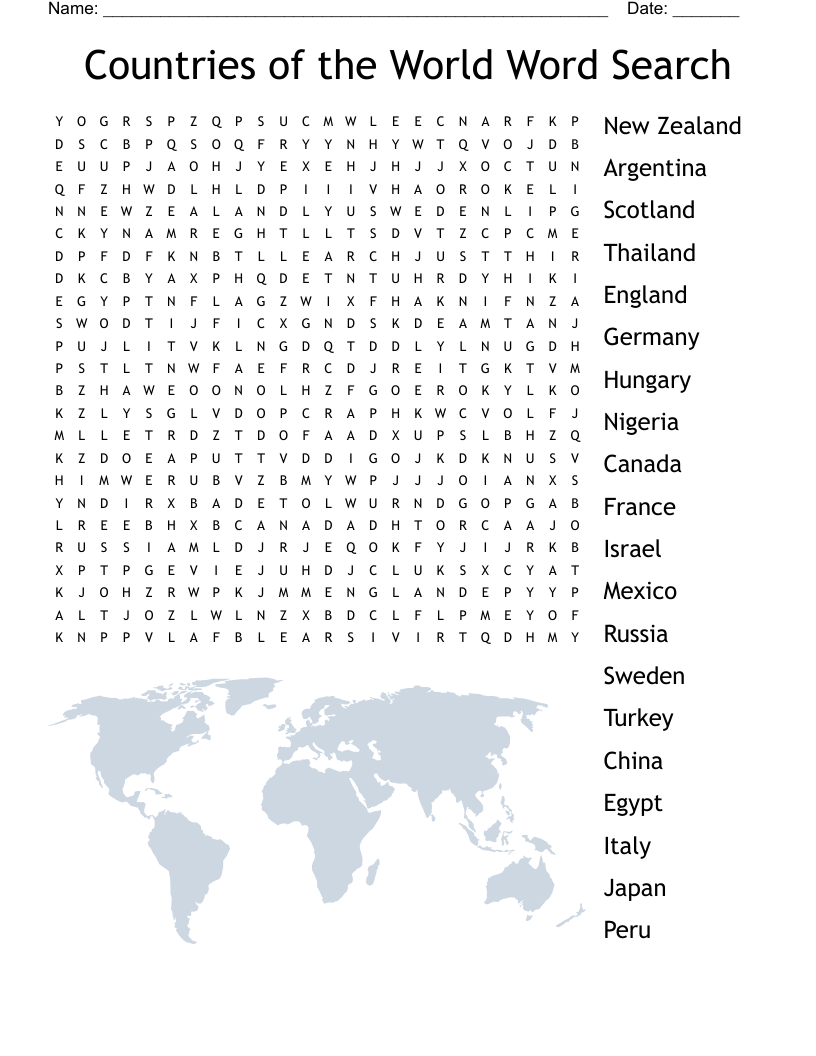 Free Word Searches Online For Kids Printable