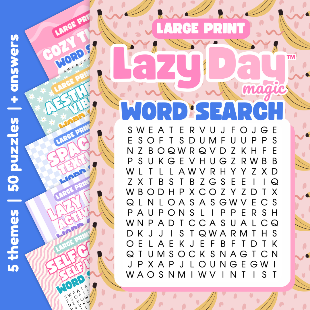 Cozy Word Search Collection Printable By Lazy Day Magic