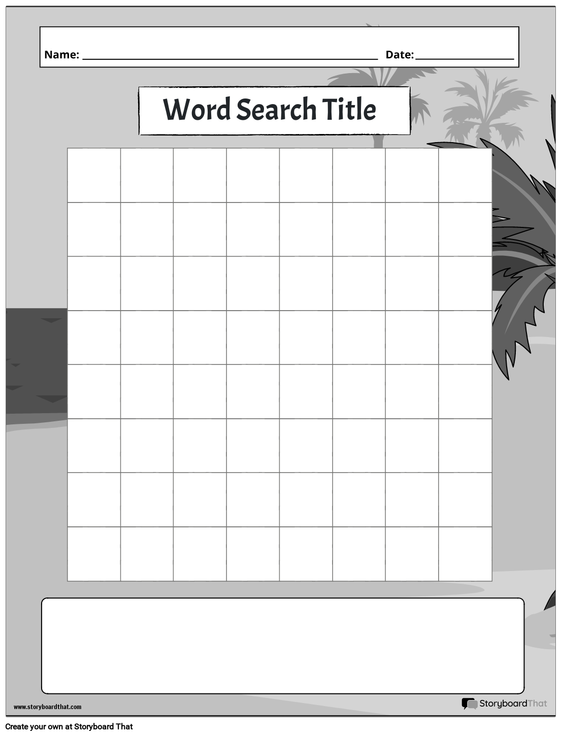 Create Your Daiquiri Own Word Search