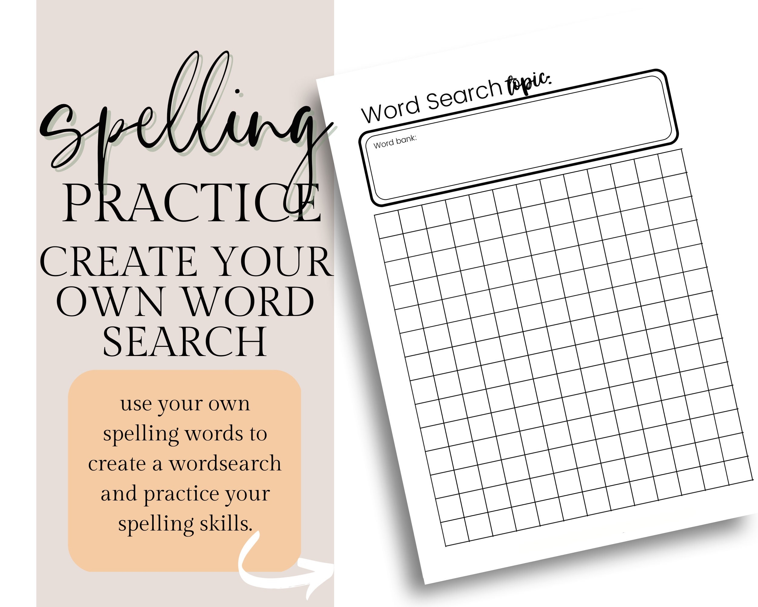 Create Your Own Wordsearch Spelling Activity Worksheet Homeschool Worksheets Library