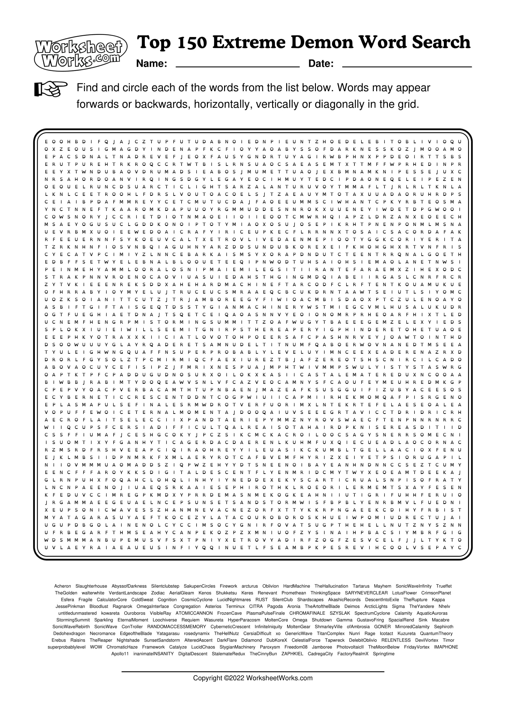 created a word search for top 150 extreme demons as of 12 11 2022 r geometrydash