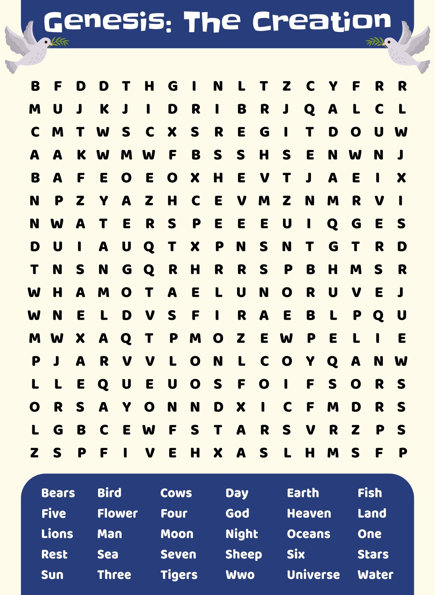 Creation Bible Word Searches 10 Free PDF Printables Printablee