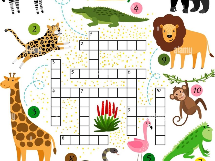 Crossword Africa Animals Kids Zoo African Crossword For School Children Words Searching Game Vector Illustration Stock Vector Image Art Alamy