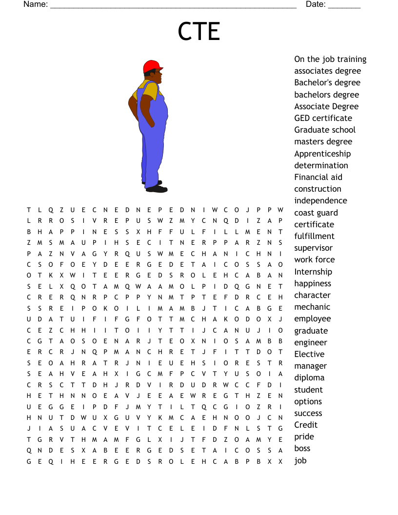 CTE Word Search WordMint