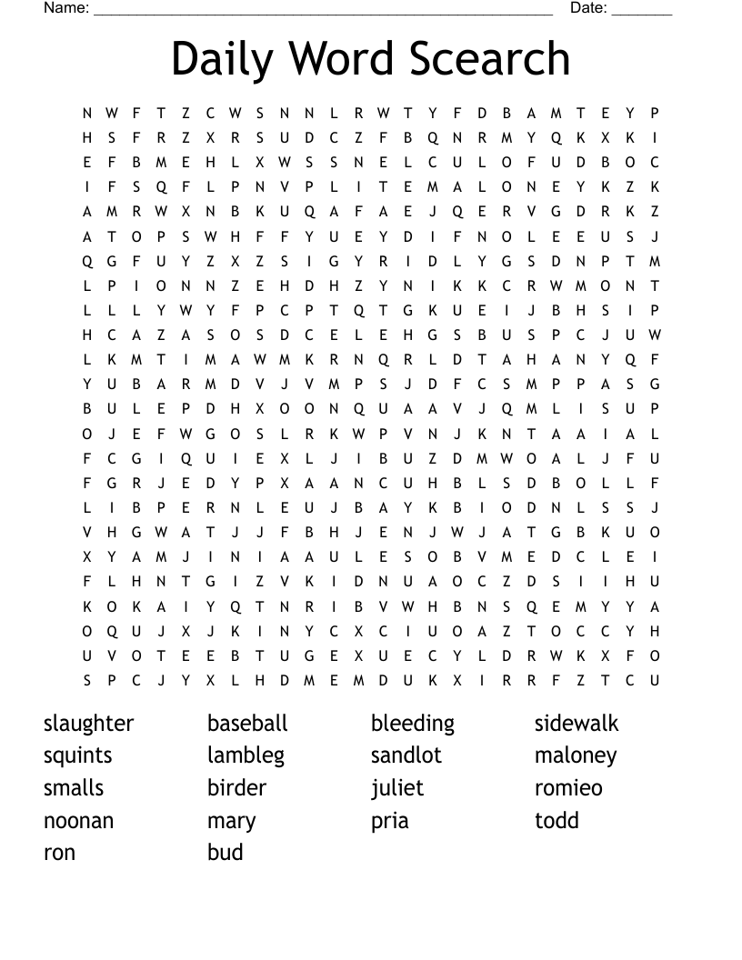 Daily Word Scearch Word Search WordMint
