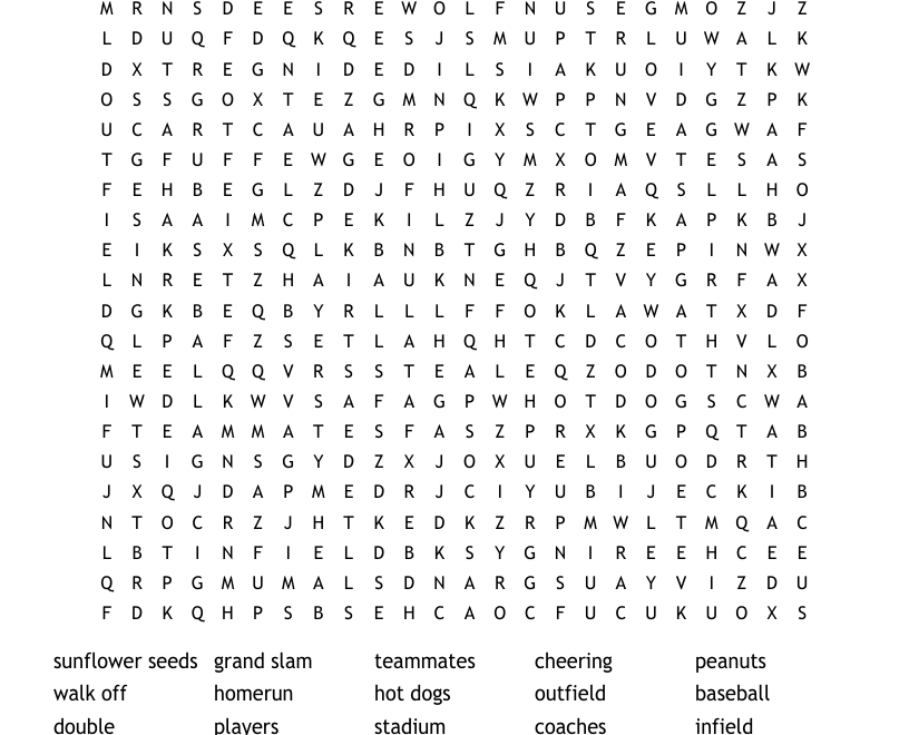 Daily Word Search Baseball WordMint