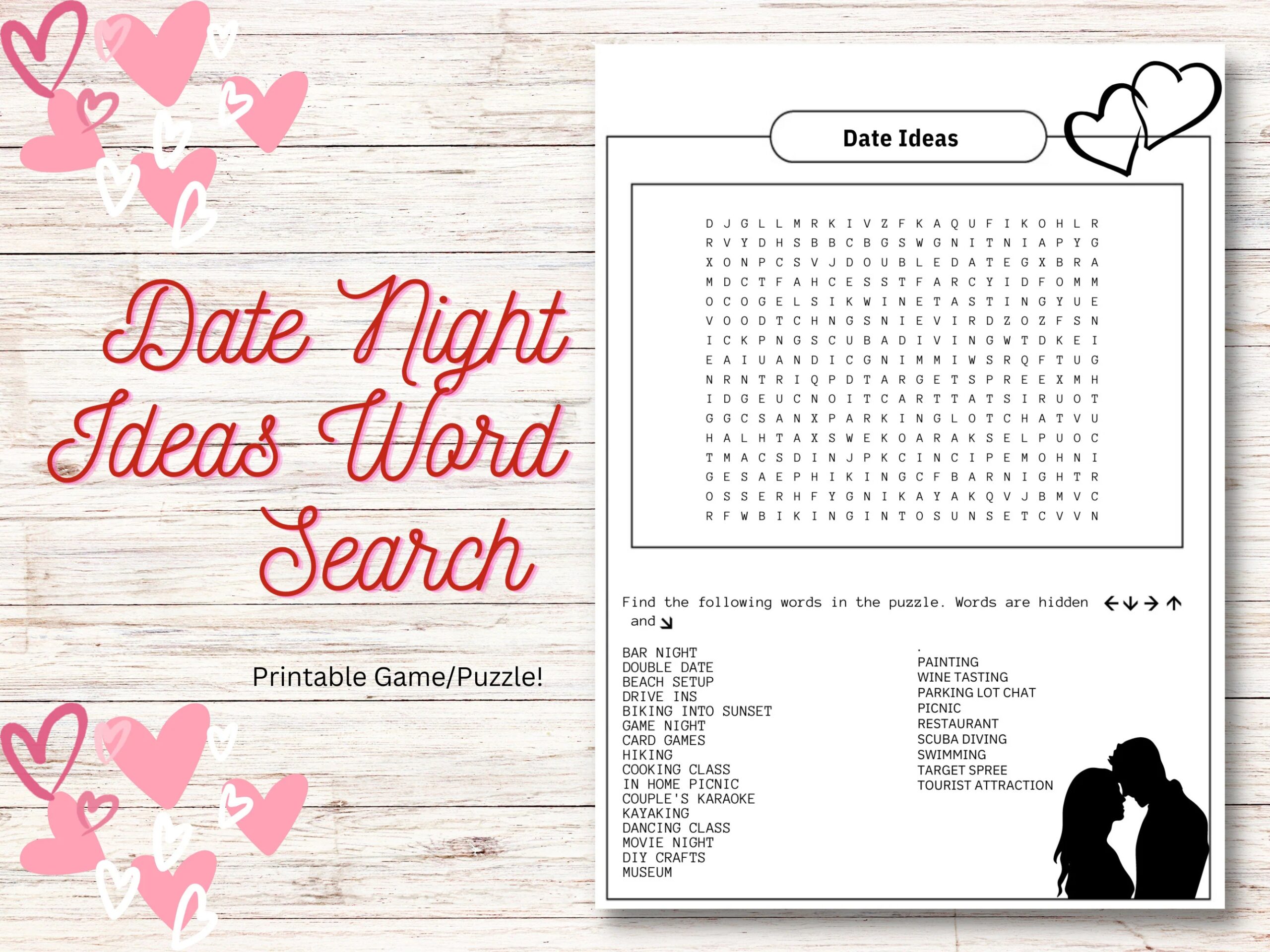 Date Night Ideas Word Search Puzzle Couple Party Game Printable Etsy Date Night Ideas Word Search Puzzle Couple Party Game Printable Etsy
