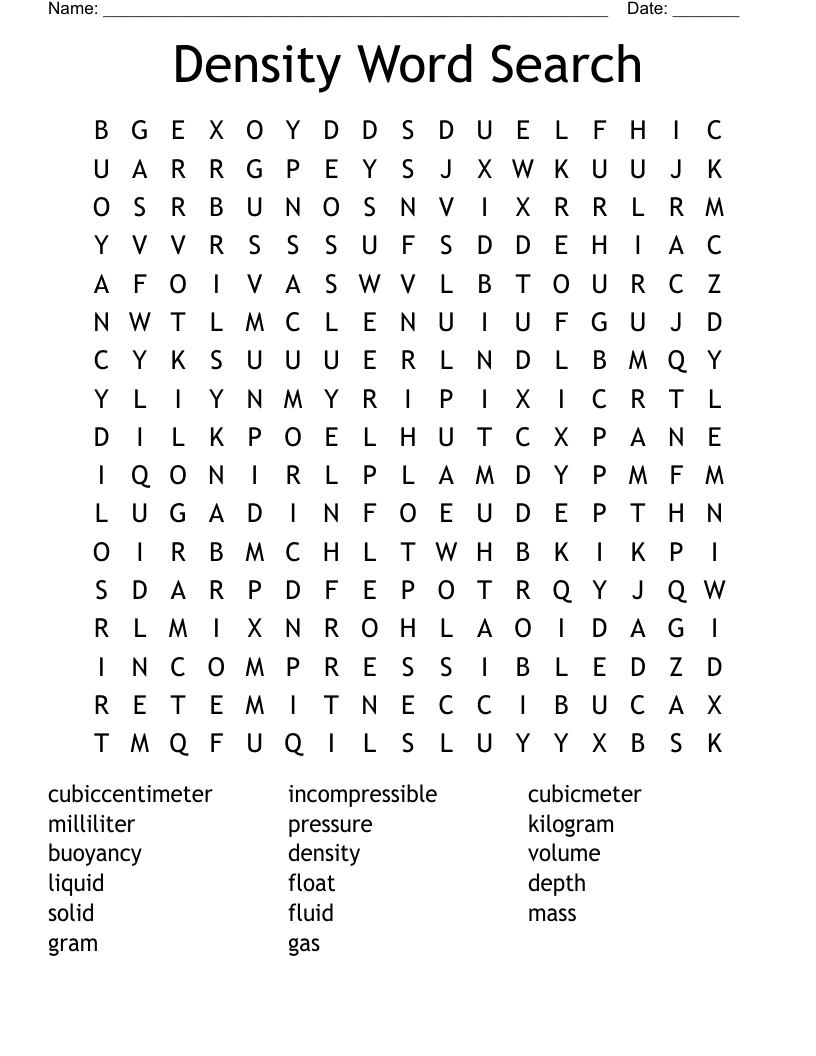 Density Word Search WordMint