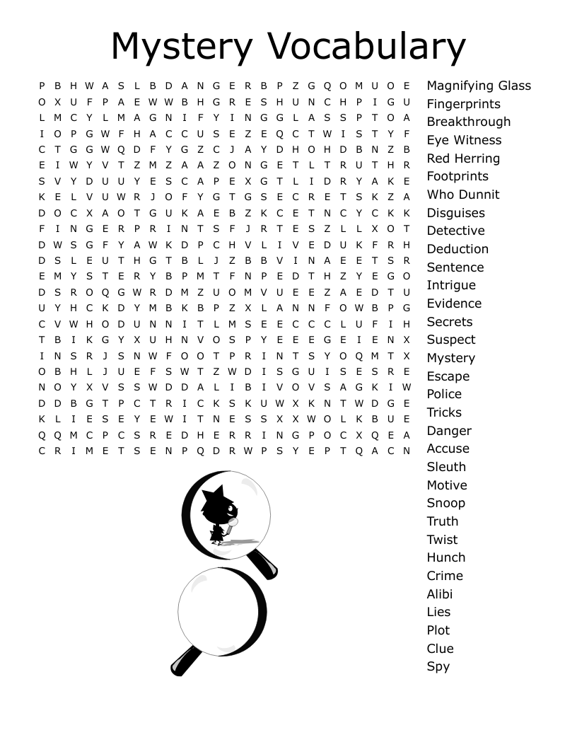 Detective Word Search WordMint