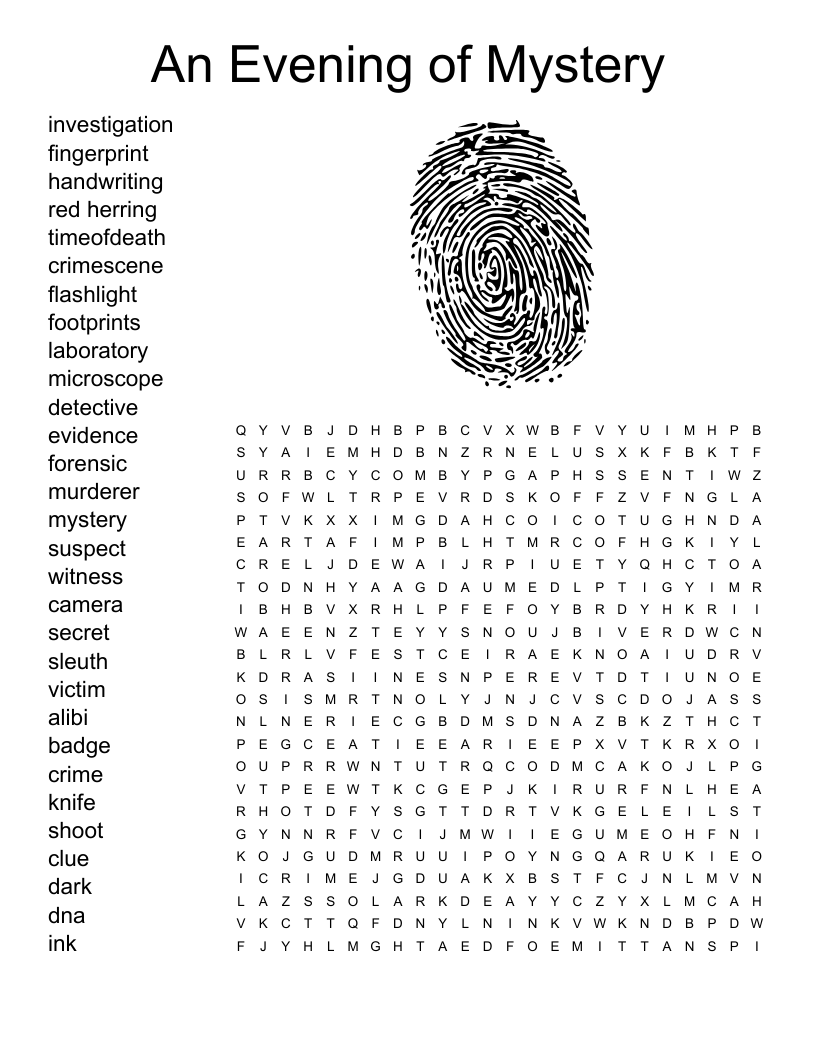 Detective Word Search WordMint