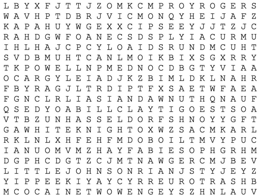 Die Hard Word Search L T Hanlon
