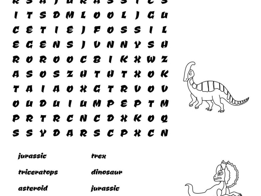 Dinosaur themed Word Searches Beeloo Printable Crafts And Activities For Kids