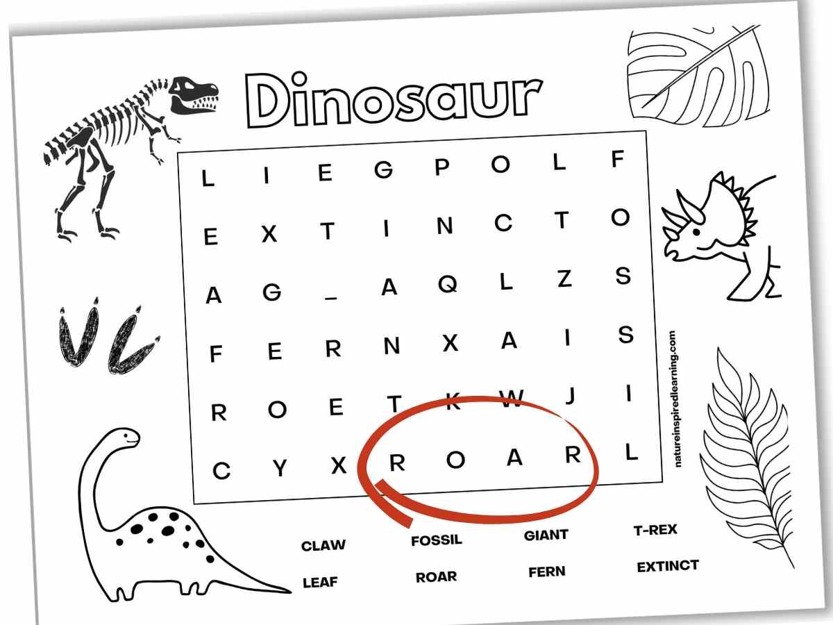 Dinosaur Word Searches Nature Inspired Learning