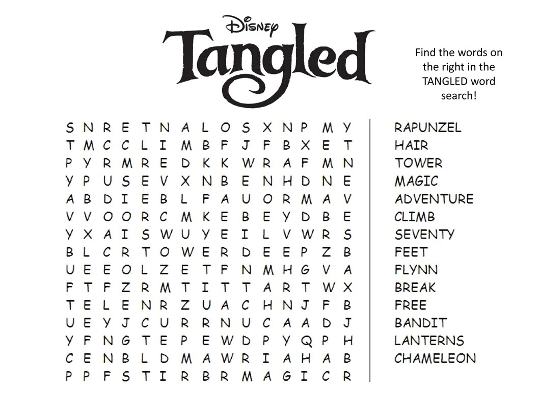 Disney Word Search Puzzles Printable