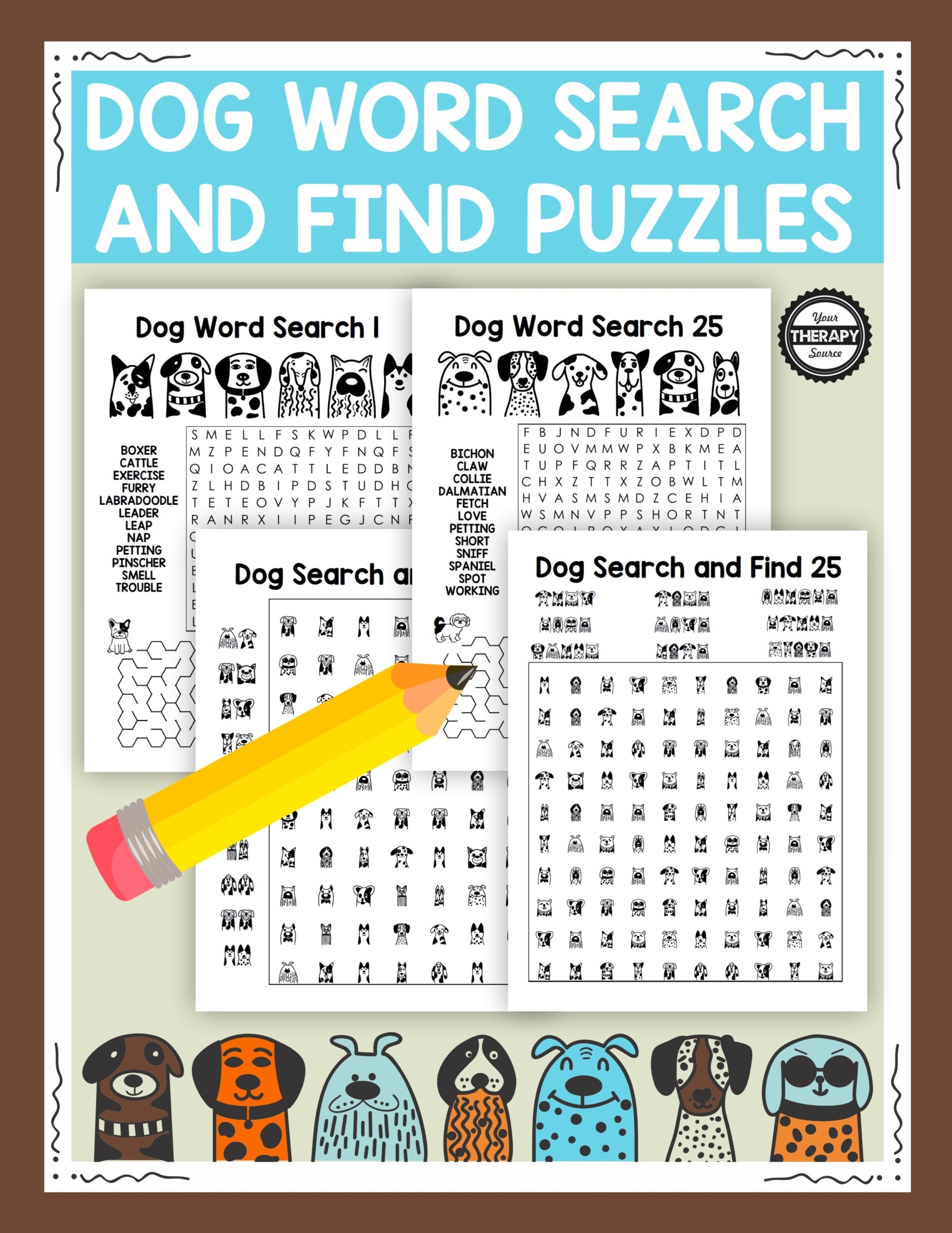 Printable Dog Breed Word Searches For Adul