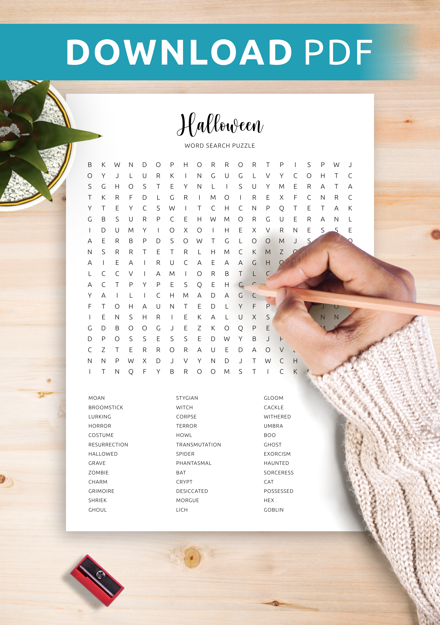Download Halloween Word Search Printable In PDF