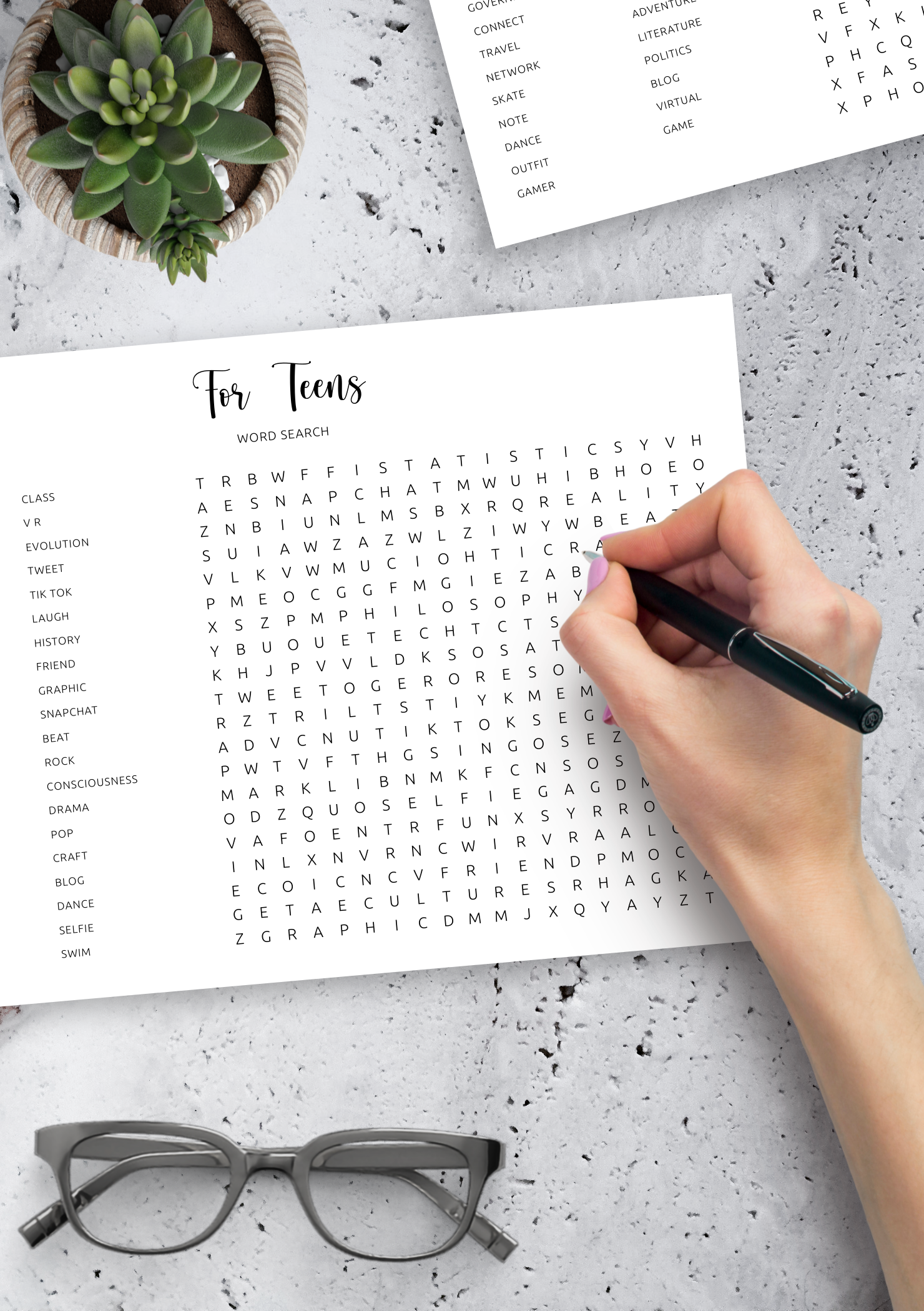 Download Printable For Teens Word Search In PDF