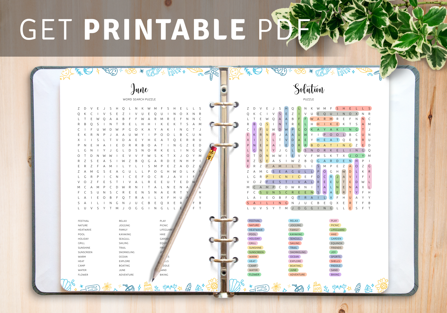Download Printable June Word Search In PDF