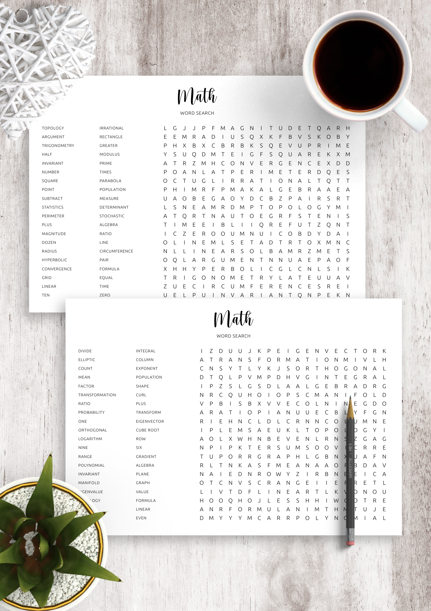 Printable Math Word Searches Printable Math Word Searches
