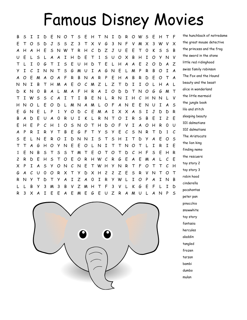 Dumbo Word Search WordMint