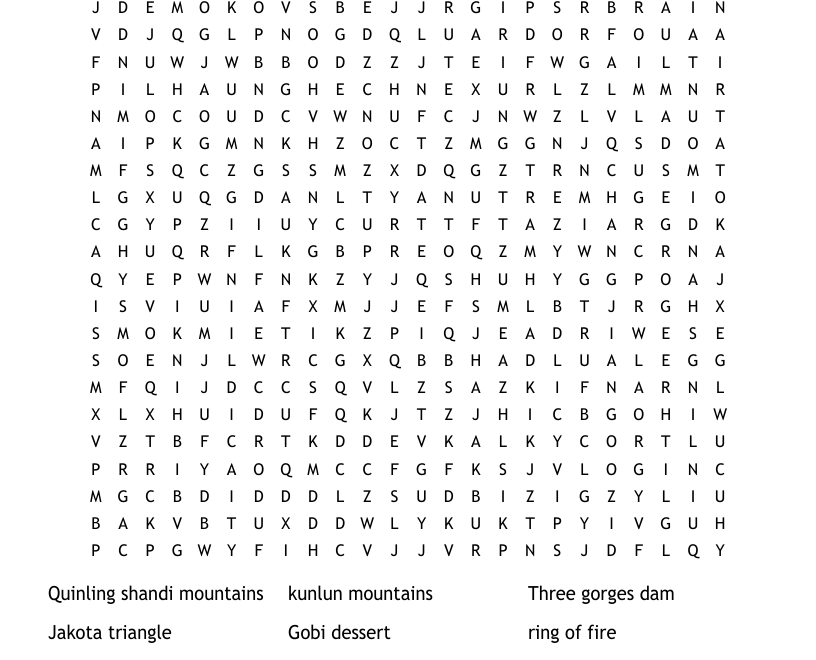 East Asia Word Search WordMint