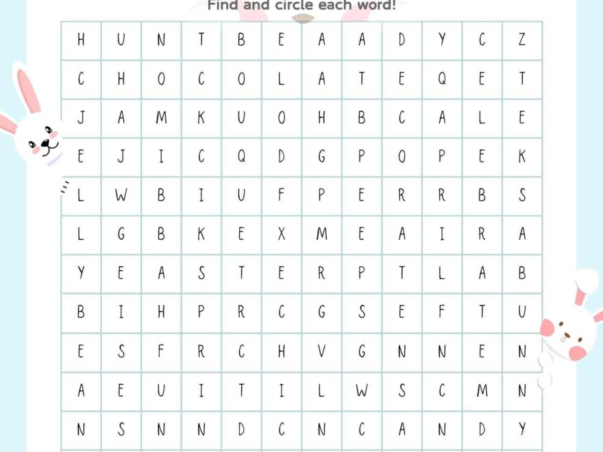 Easter Day Word Search 16 Words For Kids Free Printable Pdf Ezpzlearn