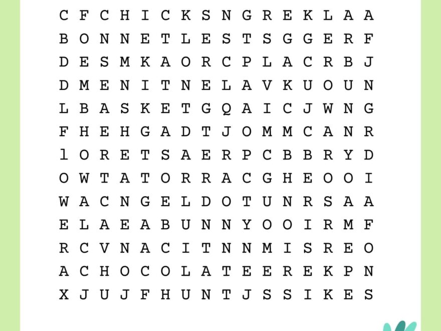 Easter Word Search FREE Printable