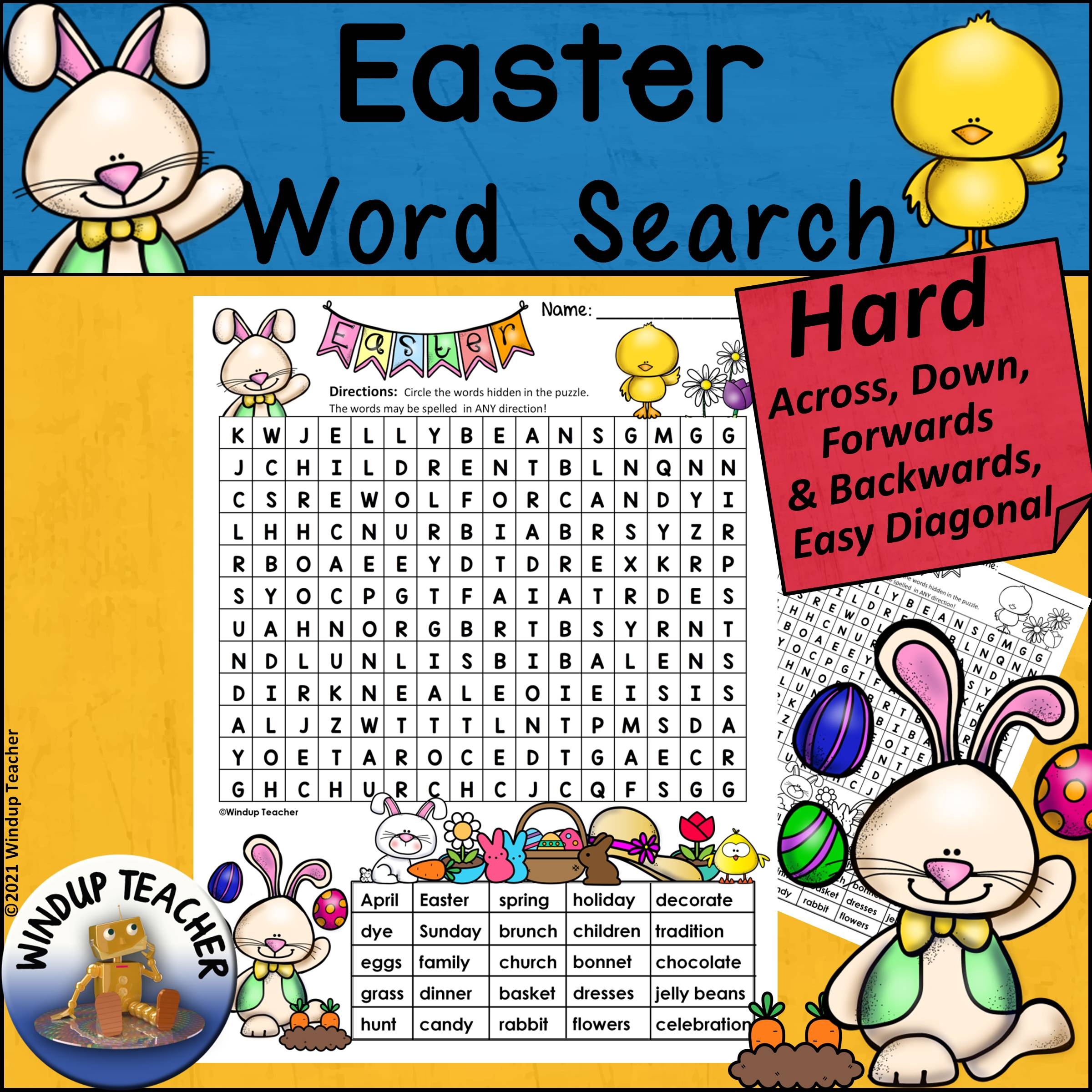 Easter Hard Word Search Printable
