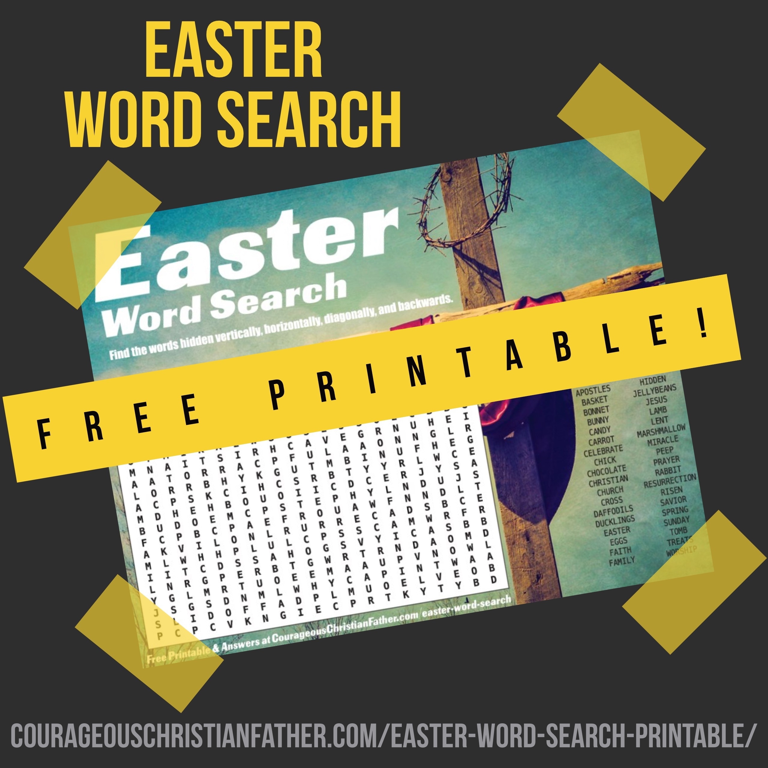 Easter Word Search Printable Courageous Christian Father