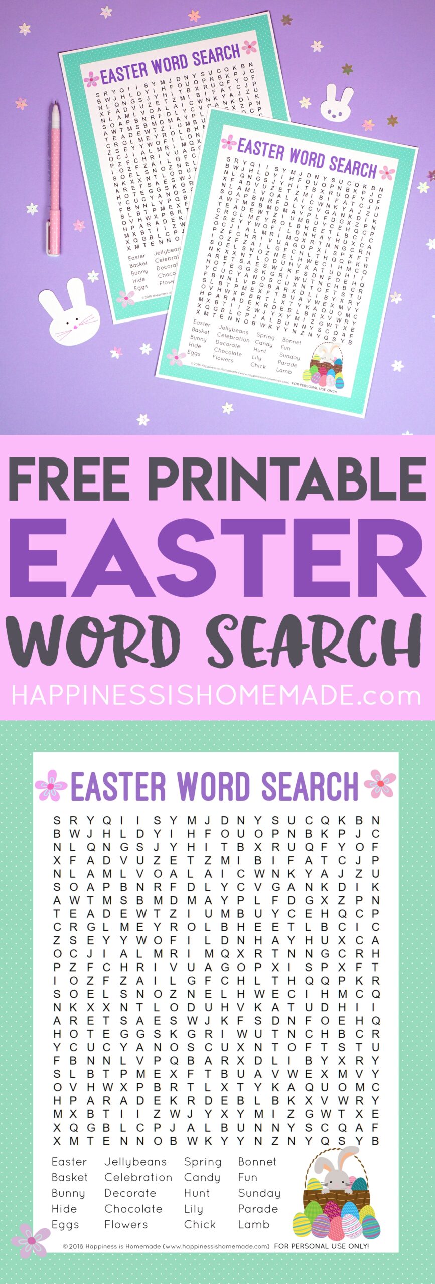Easter Word Search Printable Happiness Is Homemade