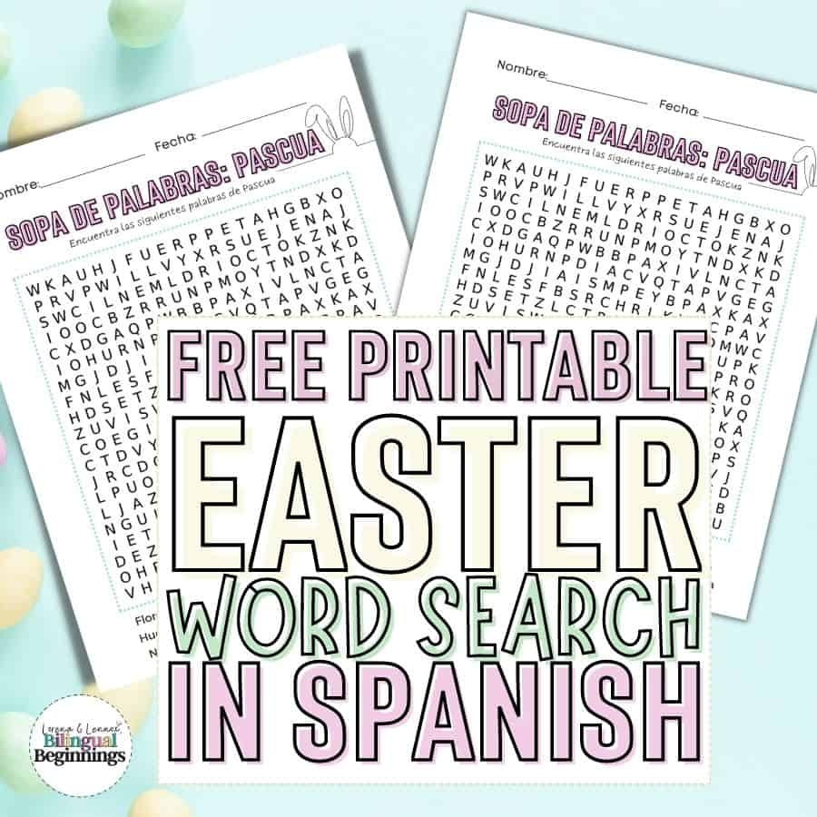 Easter Word Search Printable In Spanish Free Printable Bilingual Beginnings