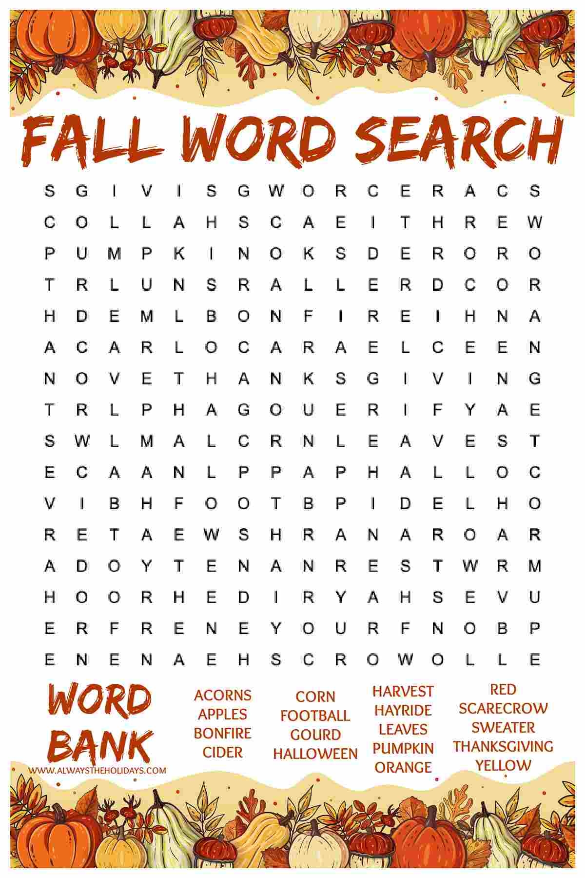 Free Printable Halloween Word Searches For Kids
