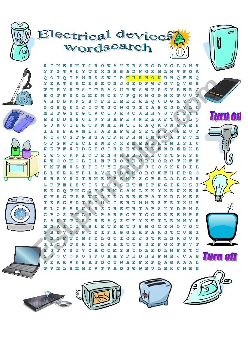Electricity Wordsearch Electricity Word Search Printable