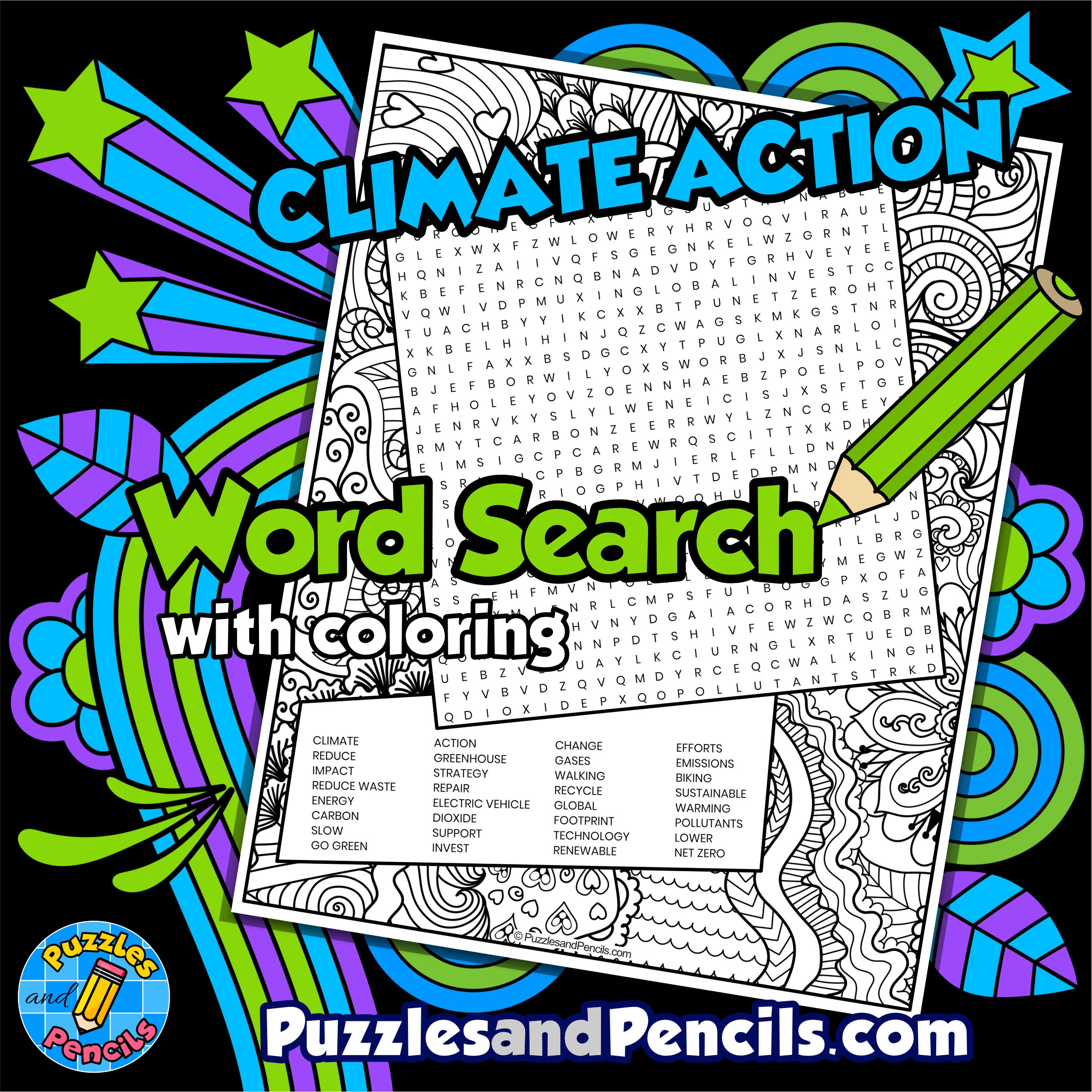 Electricity Magnetism Word Search Puzzle With Coloring Physics Wordsearch Made By Teachers