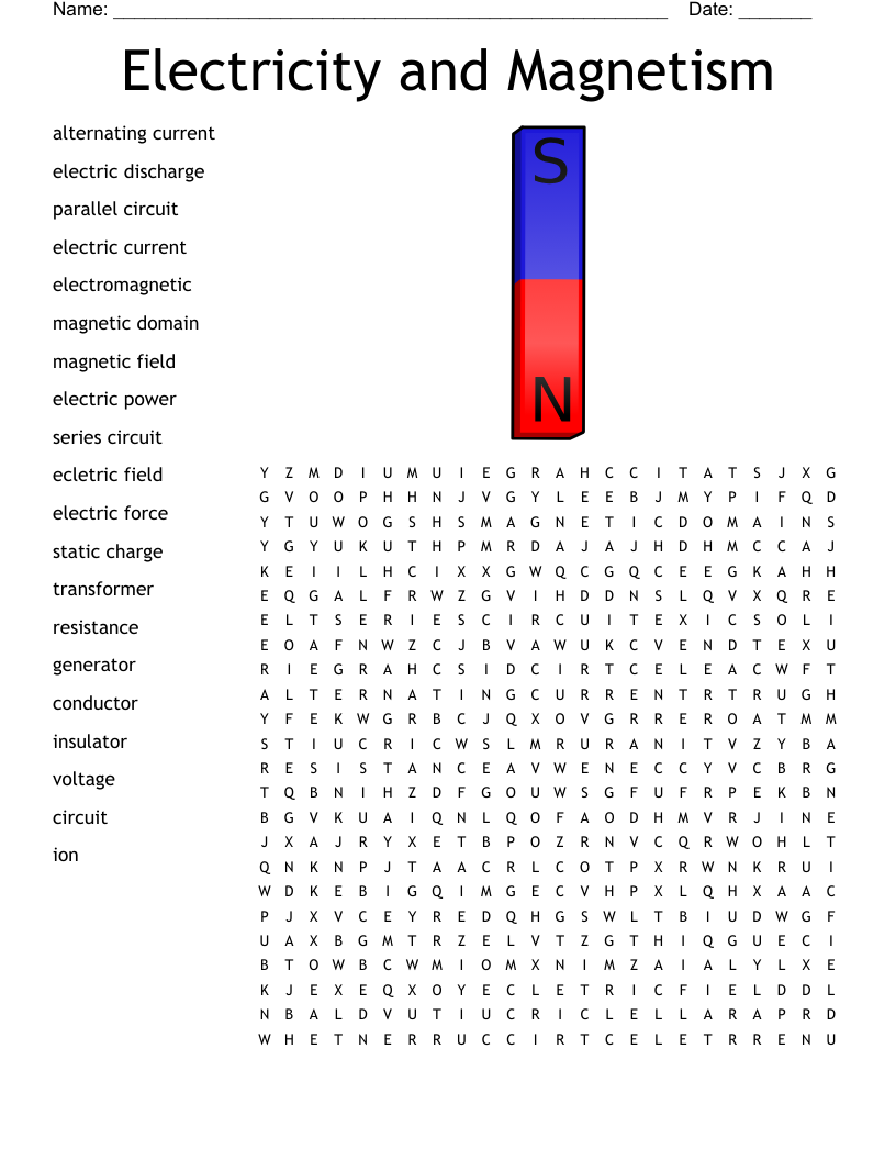 Electricity Word Search WordMint