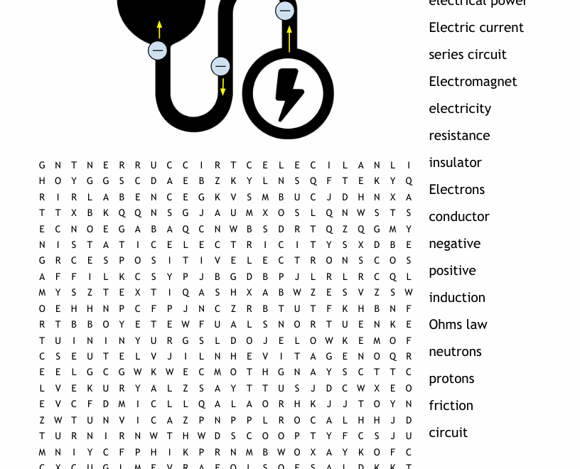 Electricity Word Search WordMint