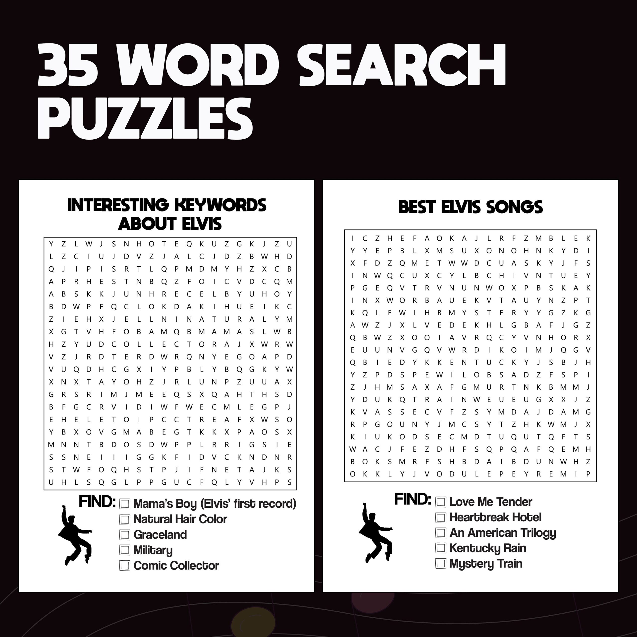 Elvis Presley Free Printable Word Search