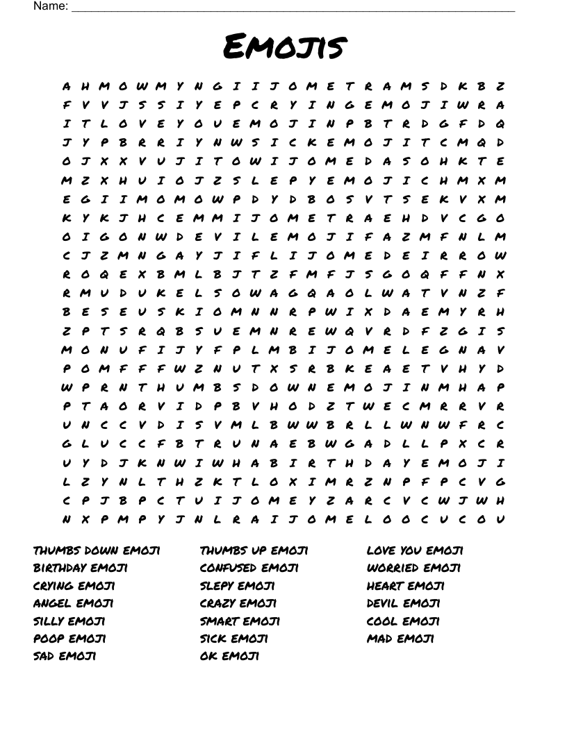 Emojis Word Search WordMint