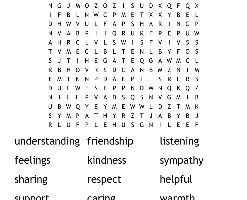 Empathy Word Search WordMint